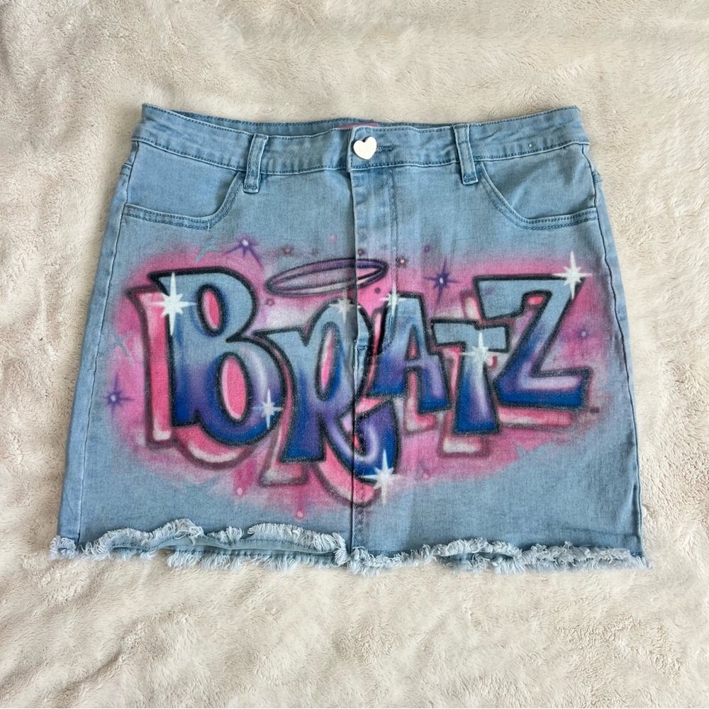 Bratz x Dolls Kill blue denim mini skirt